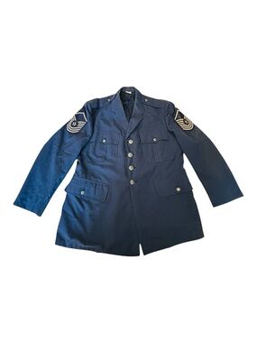 US Air Force Senior Master Sergeant E8 Dress Blue Service Coat Cold War Vintage